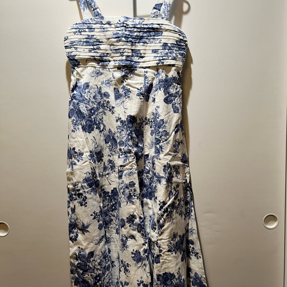 Floral Blue and White Dress